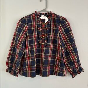 Crewcuts Plaid Kids Blouse - Red, Yellow, and Blue